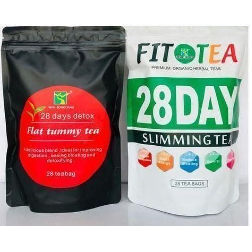 28 Days Detox Flat Tummy Tea & Slimming Fit Tea Bundle - (28 Teabags each)