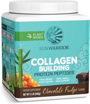 Sunwarrior Collagen Building Prot Peptides Choc Fudge 500G