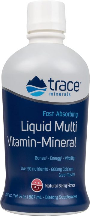 TRACE MINERALS FAST-ABSORBING LIQUID MULT VIT MINERAL BERRY NATURALLY FLAVOURED (30FL) 887ML