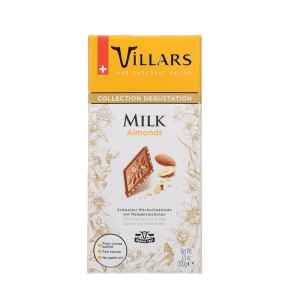 VILLARS SWISS MILK CHOC WITH ALMONDS 100G