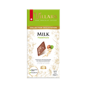 VILLARS SWISS MILK CHOC WITH HAZELNUTS 100G
