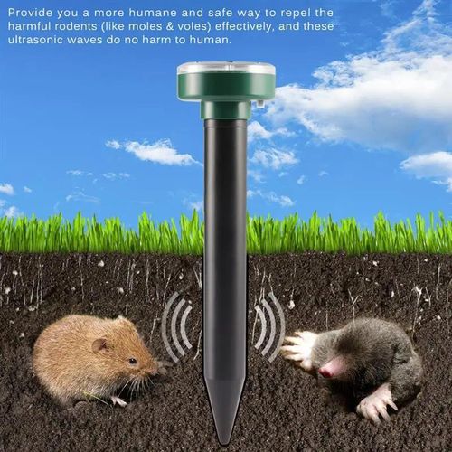 The solar-powered animal repellent provides continuous 24-hour protection with ultranic flashing bird animal sound and light alerts